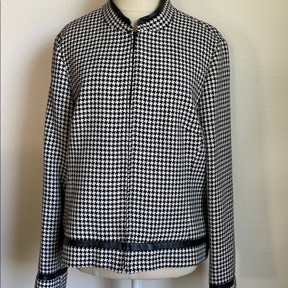 Pendleton Wool Houndstooth Jacket Skirt Set - image 1